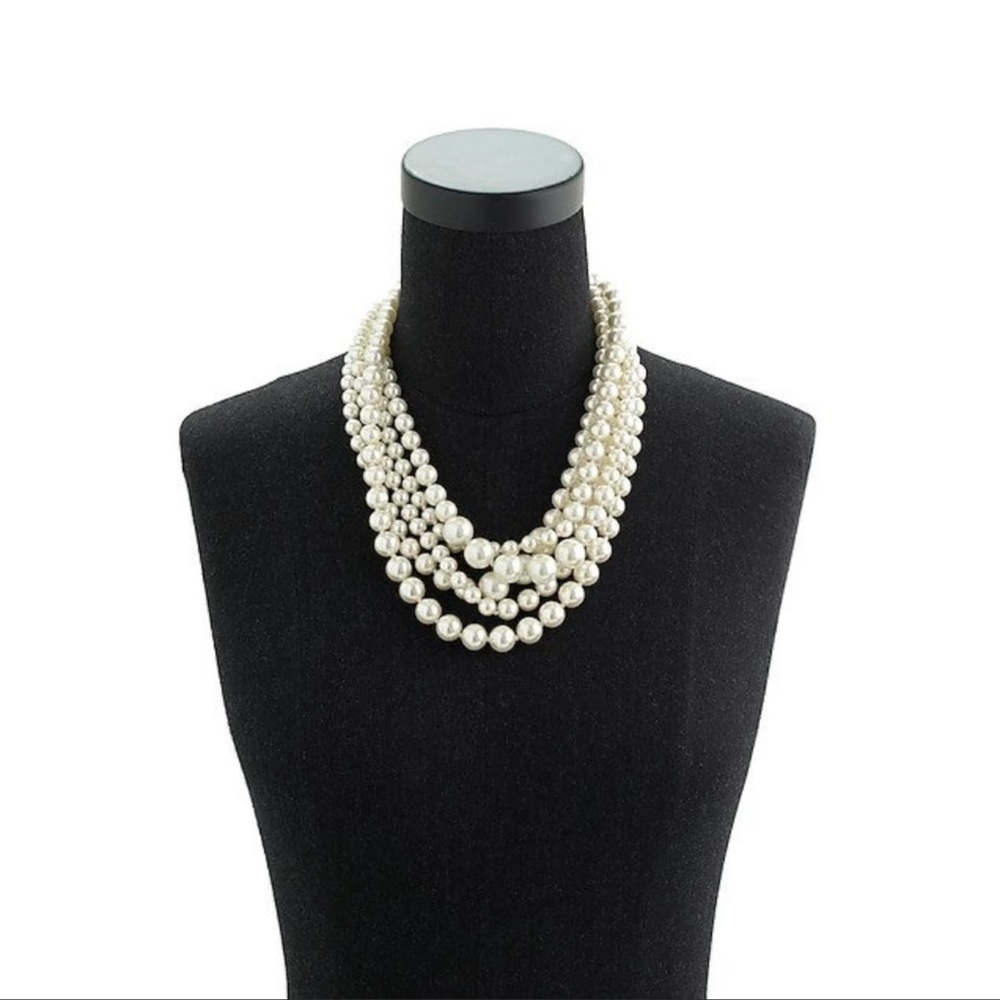 J Crew Womens 5 Strand Pearl Necklace